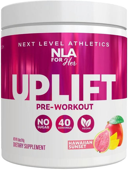 Uplift Pre-Workout for Women (30 Servings) -Hawaiian Sunset -Provides Clean/Sustained Energy, Supports Athletic Performance, Fast Twitch Muscle Fiber Activation Endurance (Caffeine, Vegan, GF, 15 Cal)