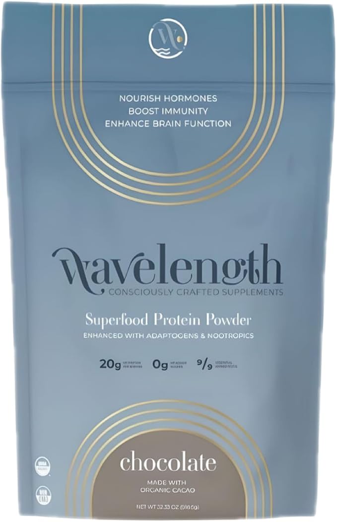 Wavelength Organic Plant-Based Superfood Protein Powder! Consciously Crafted! USDA Organic, Plant-Based, Vegan, Soy-Free, Dairy Free, No Added Sugar! Chocolate or Vanilla!