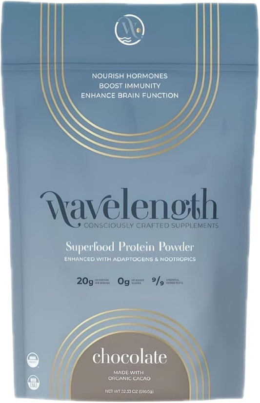 Wavelength Organic Plant-Based Superfood Protein Powder! Consciously Crafted! USDA Organic, Plant-Based, Vegan, Soy-Free, Dairy Free, No Added Sugar! Chocolate or Vanilla!