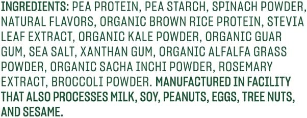 Vega Protein and Greens Protein Powder, Vanilla - 20g Plant Based Protein Plus Veggies, Vegan, Non GMO, Pea Protein for Women and Men, 1.2 lbs (Packaging May Vary)