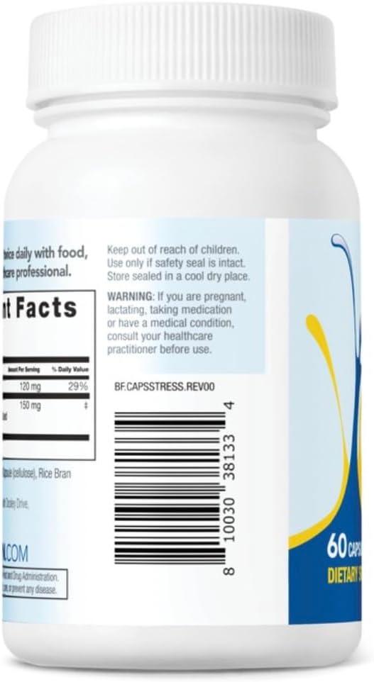 Bariatric Fusion Stress Support* | Vegan Supplement with Magnesium and Ashwagandha | Daily Vitamin for Women and Men | Gluten, Dairy and Soy Free | Non-GMO | 60 Capsules
