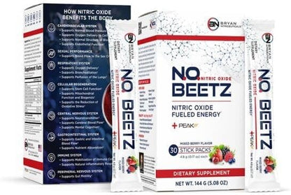 N.O. Beetz Nitric Oxide Fueled Energy Boost Supplement, Hydration & Cellular Energy Production Enhancer, Blend of Vitamins and Minerals (30 Servings)