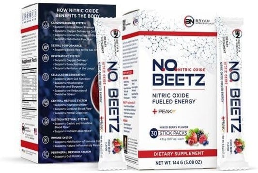 N.O. Beetz Nitric Oxide Fueled Energy Boost Supplement, Hydration & Cellular Energy Production Enhancer, Blend of Vitamins and Minerals (30 Servings)