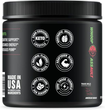 Jocko Fuel Pre Workout Powder with L-Citrulline, Nootropic & Caffeine for Endurance & Stamina - Keto, Sugar Free Blend for Distance Running, Cycling, Jiu Jitsu - 30 Servings (Watermelon)