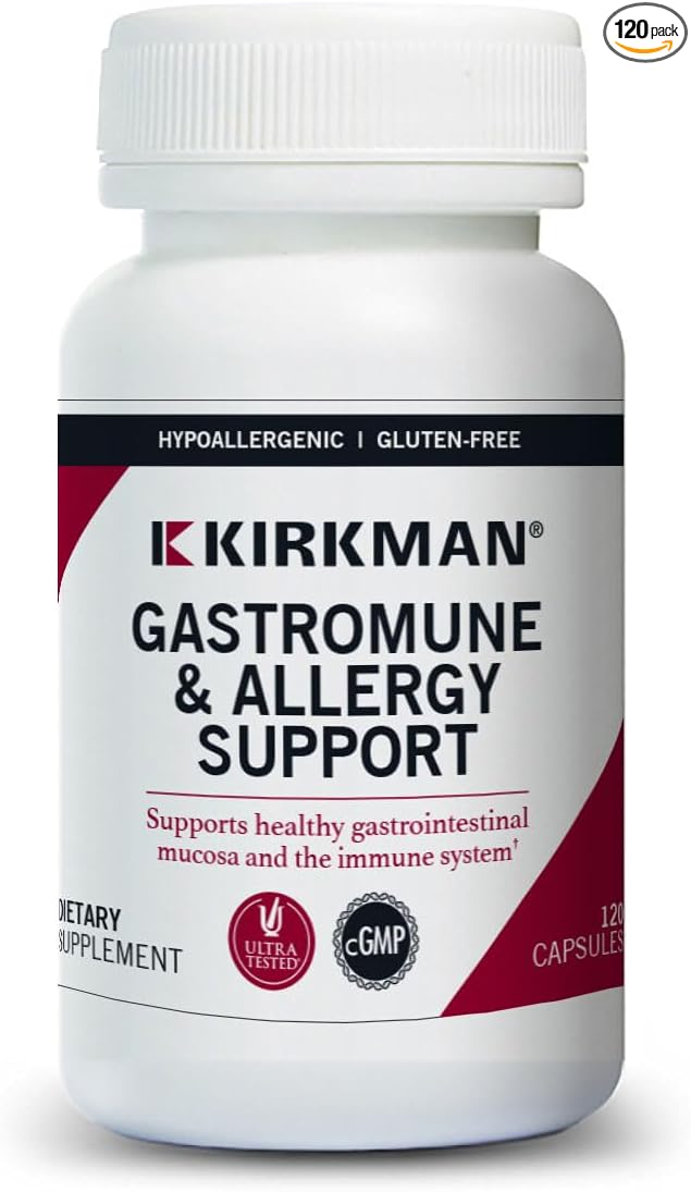 Kirkman Gastromune Allergy Support - Hypoallergenic-120 Vegetarian Capsules Gluten/Casein Free