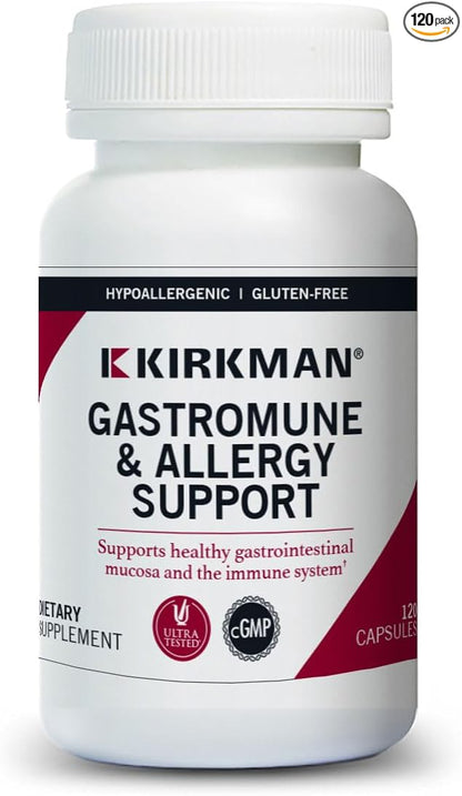 Kirkman Gastromune Allergy Support - Hypoallergenic-120 Vegetarian Capsules Gluten/Casein Free