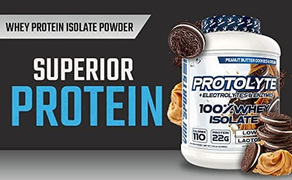 VMI Sports Protolyte 100% Whey Protein Isolate | + Electrolytes & Enzymes | Zero Sugar – Keto Friendly - Lactose Free | 21-25g Protein for Muscle Growth – Recovery – Hydration