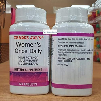 Trader Joe’s Women’s Once Daily High Potency Multivitamin/Multimineral 60 Tablets (Two Bottles)
