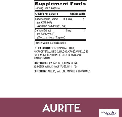 Saffron Ashwagandha Supplement | Stress Management, Mood Support, Long-Term Memory, for Women & Men. 60 Count, Vegetarian Friendly, Non-GMO, Gluten-Free, Soy-Free (2 Months of Supply)