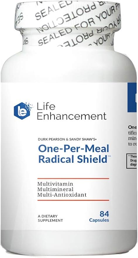 Life Enhancement One-Per-Meal Radical Shield - Multi-Antioxidant, Multivitamin and Multimineral Supplement - 84 Servings