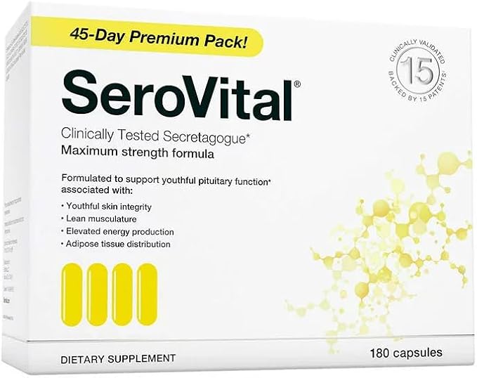 Sero-Vital Renewal Complex - Reverse The Signs of Aging - Clinically Tested to Increase Human Growth Hormone (HGH) - 180 Capsules