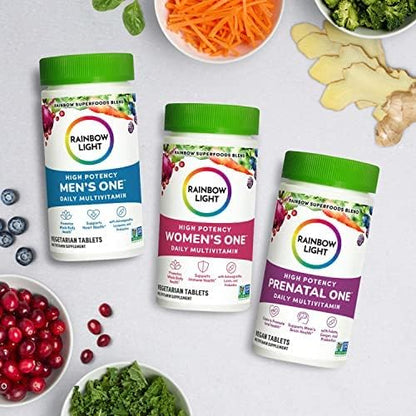 Rainbow Light High-Potency Prenatal One Multivitamin, Prenatal Health Multivitamin Supports Mom's Health and Baby's Development, With Vitamin C, Vegan, 60 Count