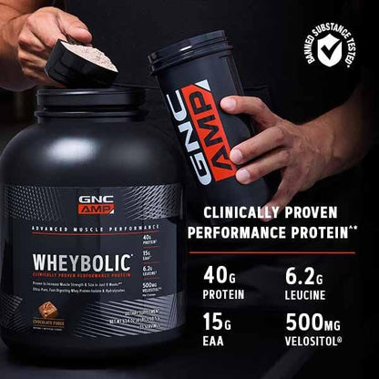 GNC AMP Wheybolic | Targeted Muscle Building and Workout Support Formula | Pure Whey Protein Powder Isolate with BCAA | Gluten Free | 25 Servings | Natural Vanilla