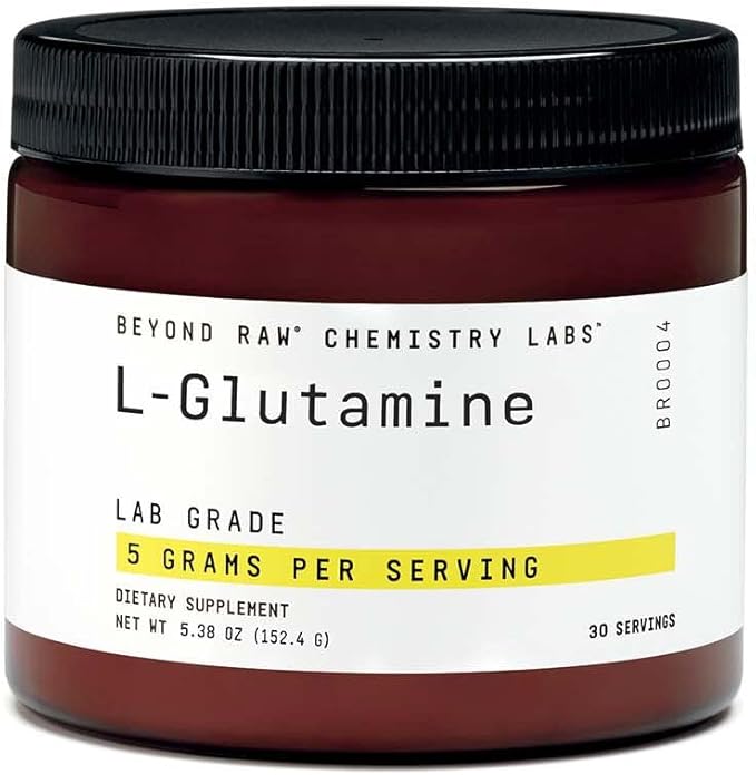 BEYOND RAW Chemistry Labs L-Glutamine Powder | Supports Muscle Function | 30 Servings