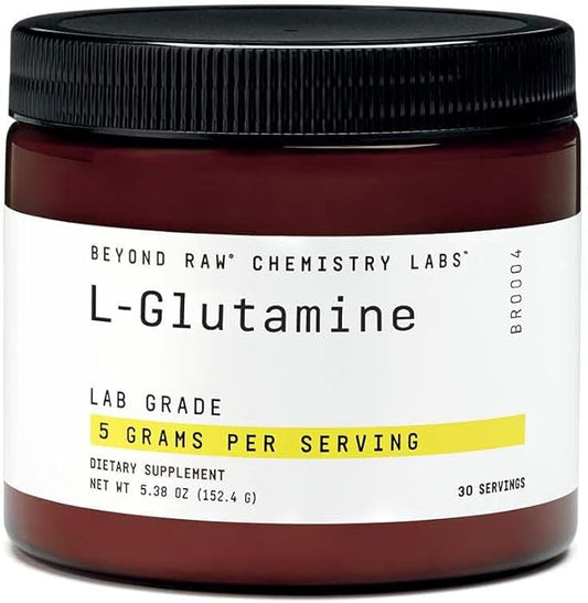 BEYOND RAW Chemistry Labs L-Glutamine Powder | Supports Muscle Function | 30 Servings