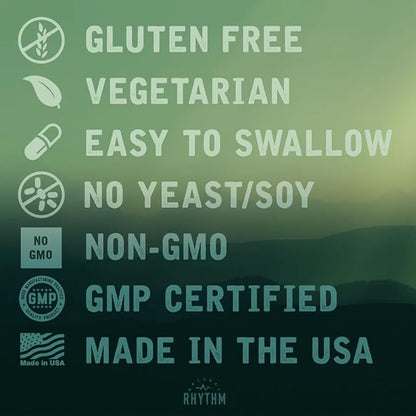 Natural Rhythm Triple Calm Magnesium 150 mg - 120 Capsules – Magnesium Complex Compound Supplement with Magnesium Glycinate, Malate, and Taurate. Calming Blend for Promoting Rest and Relaxation.
