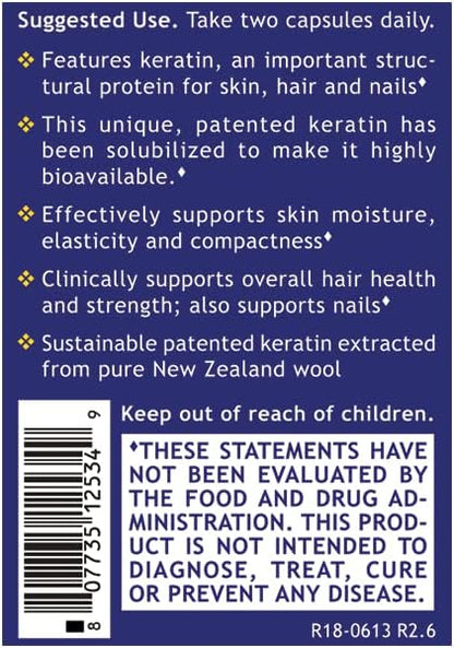 Quantum Nutrition Labs Hair Skin and Nails - Keratin Supplement, Hair Growth Supplement for Women & Men with Magnesium, Calcium, Beauty from Within for Hair, Skin and Nails - 60 Vegetarian Capsules
