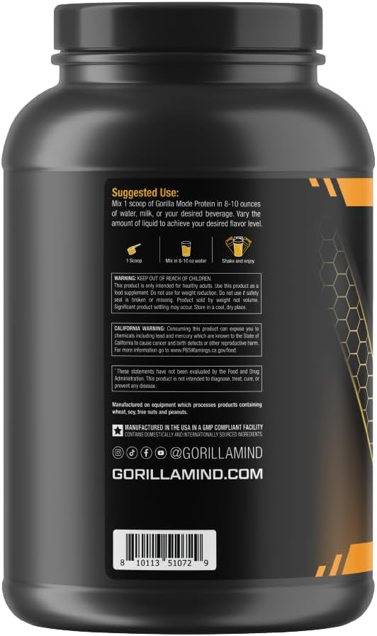 Gorilla Mode Premium Whey Protein - Chocolate Peanut Butter / 25 Grams of Whey Protein Isolate & Concentrate/Recover and Build Muscle (30 Servings)