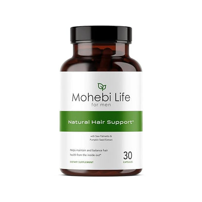 Hair Growth Supplement Formula for Men, Saw Palmetto, Pumpkin Seed Oil Capsules with Biotin, Zinc, and more - 30 Capsules.