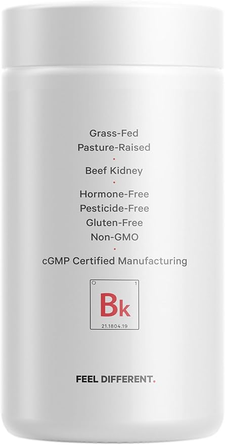 Codeage Grass Fed Beef Kidney Supplement - Freeze Dried, Non-Defatted, Desiccated Beef Kidney Glandulars Nutrition Bovine Pills – Pasture Raised Beef Vitamins for Kidney - Non-GMO -180 Capsules