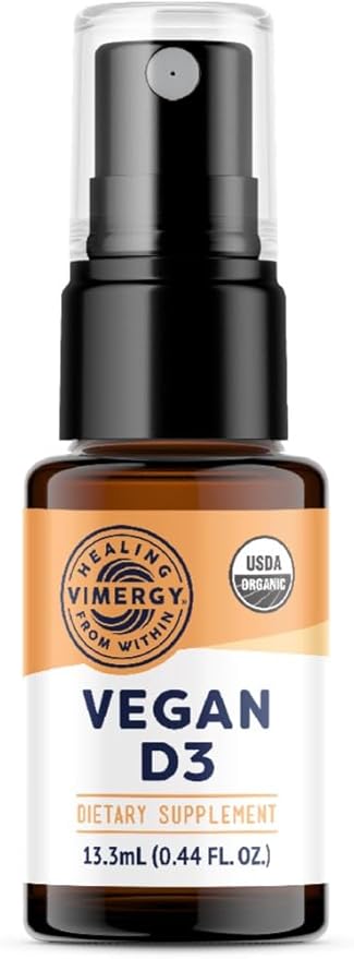 Vimergy Vegan D3 – Supports Bone Health* – Benefits Immune Function* – USDA Certified Organic, Vegan, Gluten-Free – 15 mL (96 Servings)