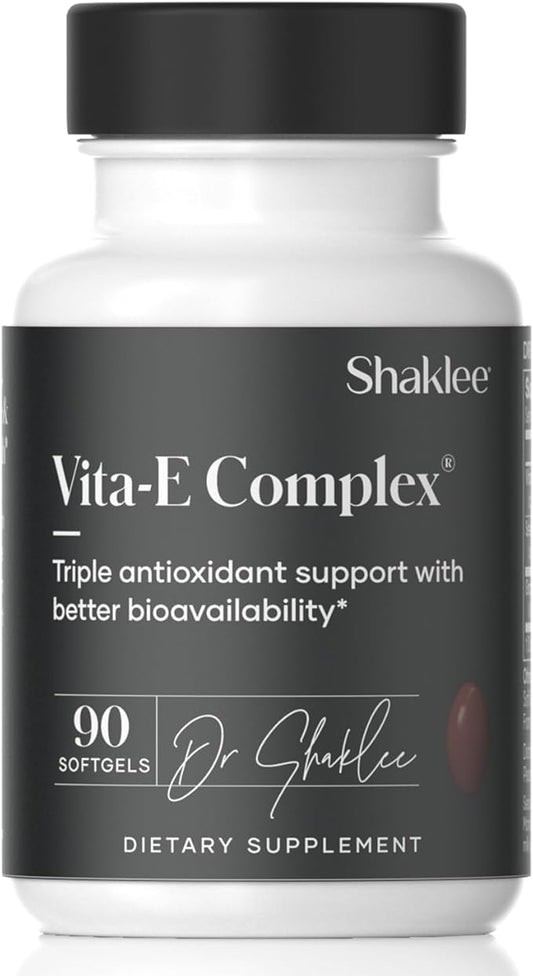 Shaklee - Vitamin E: -Supports Heart, Brain, and Prostate Health -Neutralizing Damage Caused by Free Radicals Vita-E® 400 IU Tablets with Selenium and Grape Seed Extract - 90 Softgels