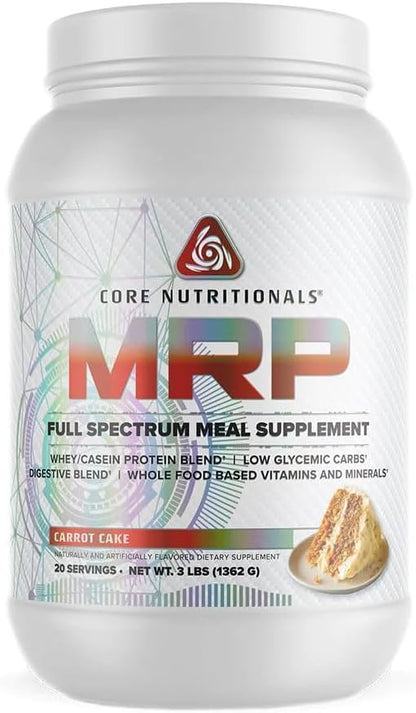 Core Nutritionals Platinum MRP Full Spectrum Meal Replacement, Sustained Release for All Day Amino Acid Support, 27G Protein, 20 Servings (Carrot Cake)