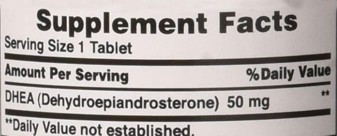 Puritan's Pride Youth Guard™ DHEA for Women and Men 50mg, Dietary Supplement forHealthy Aging, 3 Month Supply, 100 Tablets