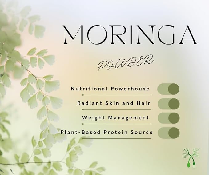 Moringa Powder - Immunity Booster, Drumstick Leaf Powder, Natural Multi-Vitamin, Good for Hair & Skin | Nutrient-Rich Superfood | Natural Energy Booster (454g/16 oz)