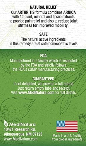 T-Relief Extra Strength Arthritis Pain Reliever Arnica +12 Natural Medicines for Joint Soreness Stiffness Aches, Quick Dissolving Pain Relief for Women & Men - 100 Tablets (4 Pack)