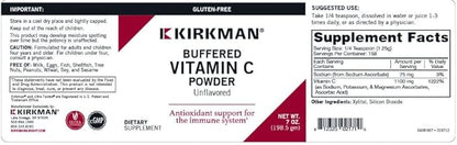 Kirkman - Buffered Vitamin C Powder - 7 oz - Potent Antioxidant - Supports Immune Health - Hypoallergenic