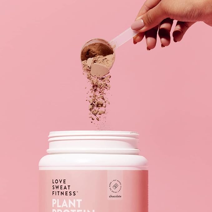 Love Sweat Fitness Organic Plant Based Protein Powder, Chocolate - 28 Servings, 20g Protein, Vegan, Gluten Free, Non-GMO