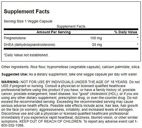 Swanson Dhea and Pregnenolone Complex 60 Veg Capsules (2 Pack)
