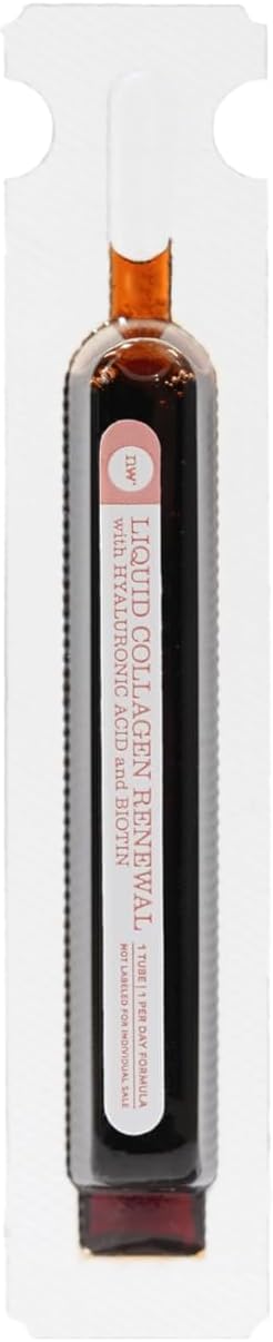 NatureWise Liquid Collagen for Women & Men 4000mg, Type 1 & 3 Peptides with Biotin for Hair, Skin and Nails + Vitamin C + Vitamin B Complex - Low Sugar - Mixed Berry - 10 Tubes