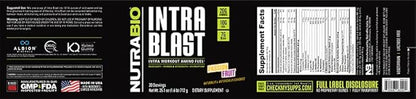 NutraBio Intra Blast BCAA EAA Electrolyte and Hydration Powder - Amino Acid Supplement, EAA/BCAA Powder - Non-GMO and Gluten Free - Passion Fruit - 30 Servings