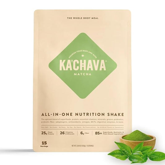 Ka’Chava All-In-One Nutrition Shake Blend, 85+ Superfoods & Nutrients, Meal Replacement, Greens Plant-Based Superfood Powder Protein Drink, Digestive Enzymes & Probiotics, Vegan Dairy Gluten Free, 2lb