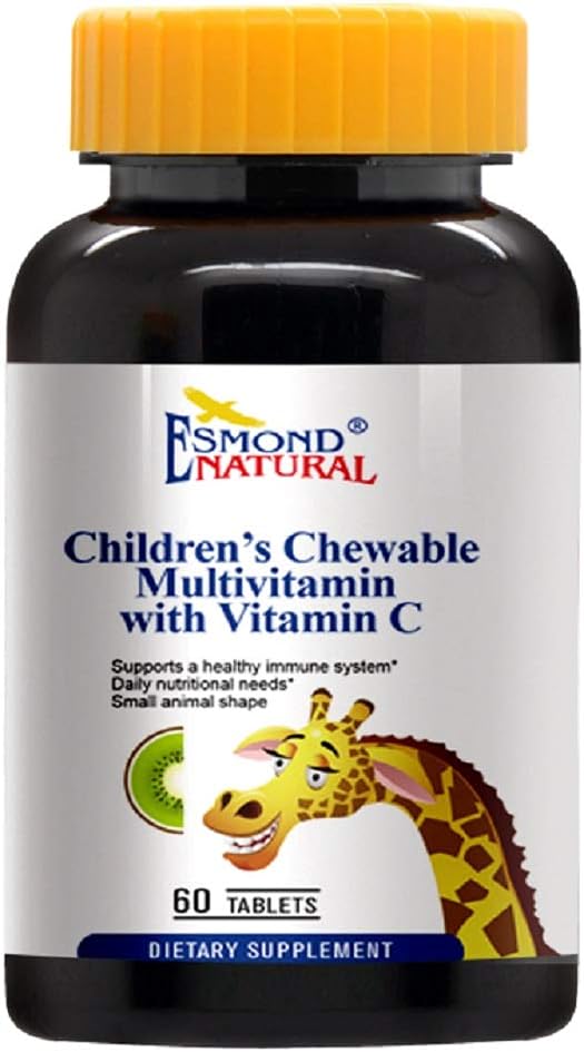 (8 Pack) Esmond Natural: Children's Chewable Multivitamins with Vitamin C (Former Kiwi Fruit Complex), GMP, Natural Product Assn Certified, Made in USA - 480 Tablets