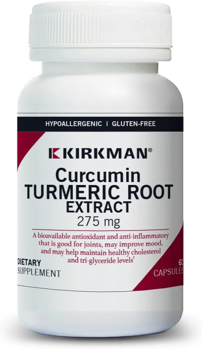 Kirkman Curcumin Turmeric Root Extract 275 mg || 60 Vegetarian Capsules || Antioxidant Activity || Immune System Support