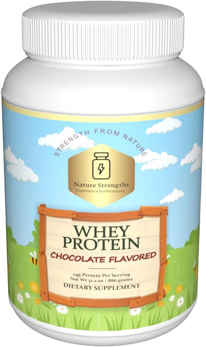 Premium Chocolate Whey Protein - 24g Protein Per Serving - Enhanced Performance Formula with Natural Ingredients - Made in USA - 31.2 oz (886g) - Dietary Supplement