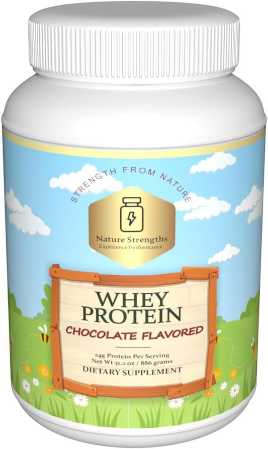 Premium Chocolate Whey Protein - 24g Protein Per Serving - Enhanced Performance Formula with Natural Ingredients - Made in USA - 31.2 oz (886g) - Dietary Supplement