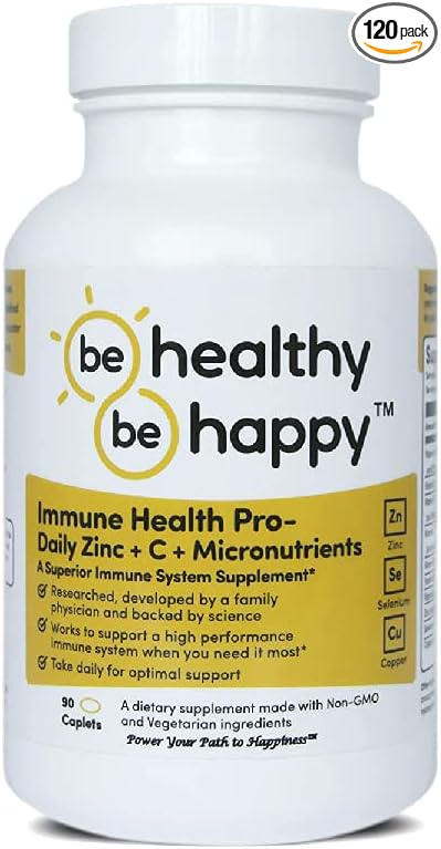 Be Healthy! Be Happy! Immune Health Pro – Daily Zinc + C + Micronutrients Infection Fighting Superior Immune System Supplement