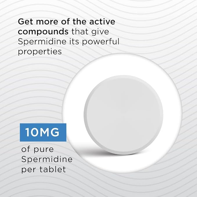 Neurogan Spermidine Supplement - 1200mg - 99% Pure 100x More Potent Than Rice & Wheat Germ Extract - for Cellular Health, Anti-Aging & Energy* - Made in USA - 10MG Per Serving - 120 Servings