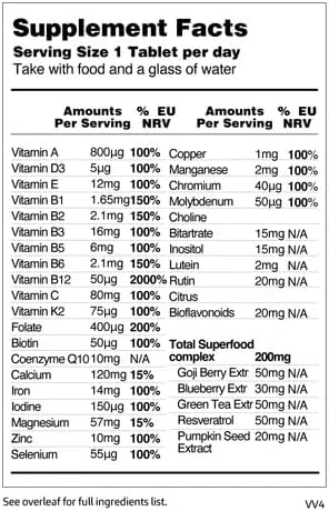 MultiVitamin Supplement, Vegan Multivitamins, 26 Vitamin & Minerals for Metabolic & Immune Support – Multivitamin for Women & Men (3 Pack)