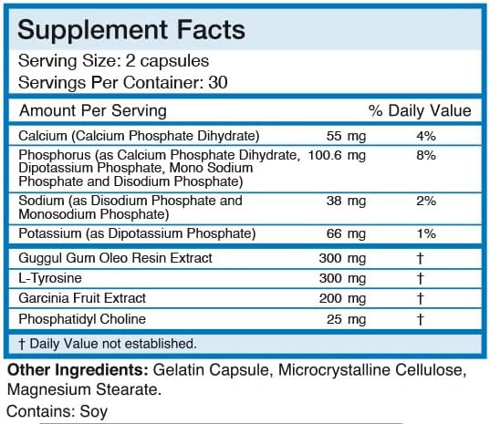 Fat Burning Metabolism Boosting Supplement, Thyroid T-3, 60 Capsules