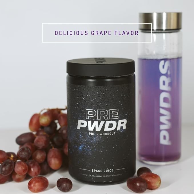 PWDRS Pre-Workout Powder, All Natural Pre Workout for Energy, Pump, Endurance & Strength, with Caffeine (Space Juice)