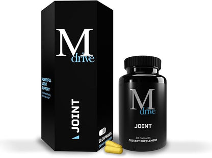 Mdrive Joint Support Supplement for Men - Supports Healthy Joint Function, Flexibility, Comfort & Mobility - Features UC-II Collagen, Turmeric Curcumin & Sodium Hyaluronate from Hyaluronic Acid, 30ct