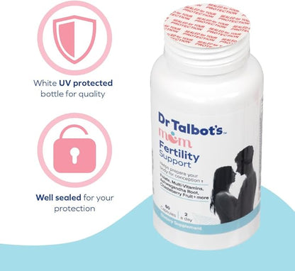 Dr. Talbot's Mom Fertility Support Multi-Vitamins - Aids Ovulation and Prepares Body for Conception - 60 Capsules