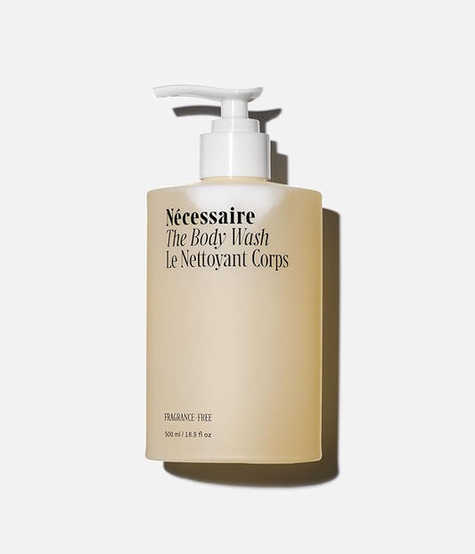 Nécessaire The Body Wash Fragrance-Free - Natural Body Wash for Women & Men. Multi-Vitamin Gel Cleanser. Nourish, Soften. Hypoallergenic, 16.9 fl oz.