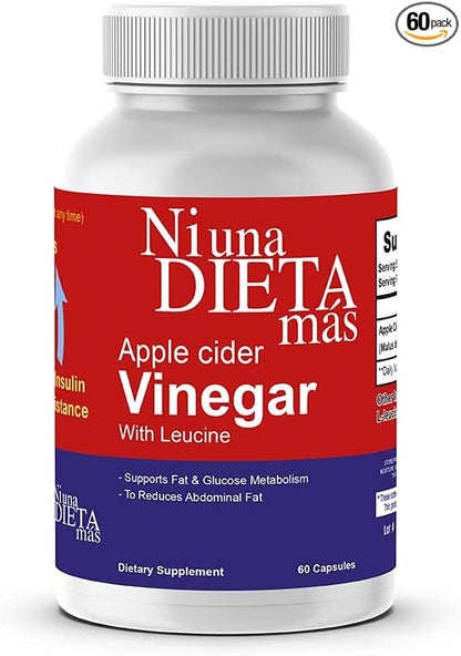Reduce Abdominal Fat - Apple Cider Vinegar Capsules - Best for Weight Loss - NI UNA DIETA MÁS