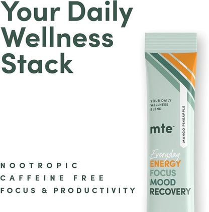 MTE Healthy Energy Drink Powder for Focus & Productivity | No Sucralose | No Caffeine | Nootropic Energy | Adaptogenic